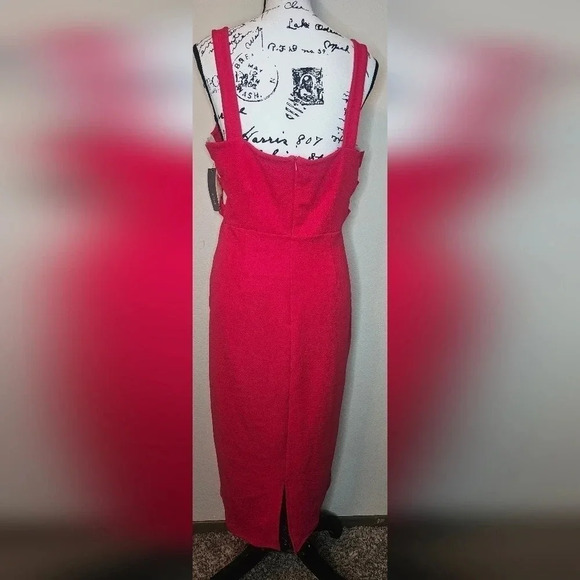 Bold Elements Women's Red Bodycon Side Cutout Dress Size Large NWT - Picture 3 of 14